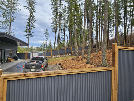 Corrugated Metal Privacy Fence Panel (Premade) - The Coastal - BarrierBoss™