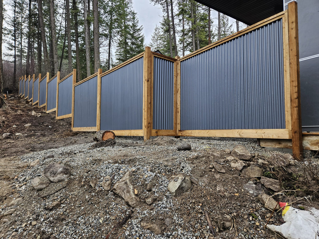 Corrugated Metal Privacy Fence Panel (Premade) - The Coastal - BarrierBoss™