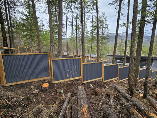 Corrugated Metal Privacy Fence Panel (Premade) - The Coastal - BarrierBoss™