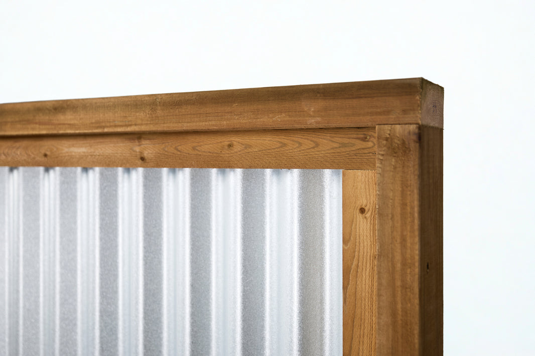 Corrugated Metal Privacy Fence Panel (Premade) - The Coastal - BarrierBoss™