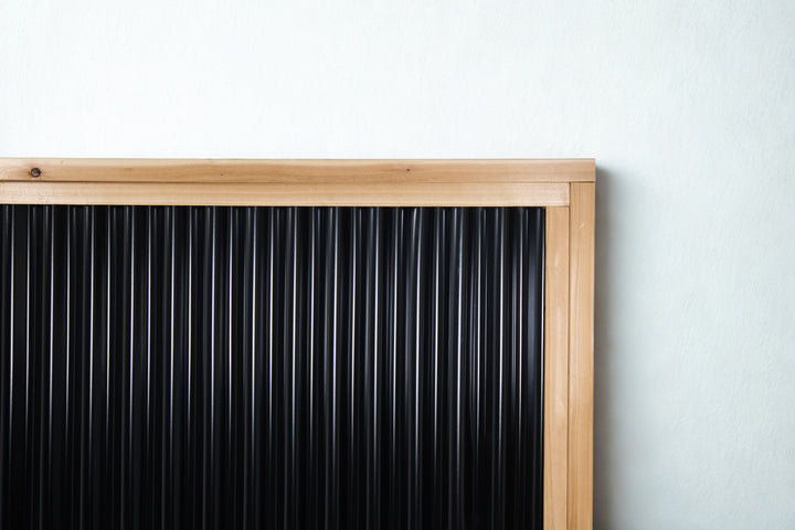 DIY black corrugated metal fence kit with western red cedar frame