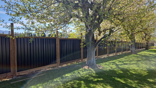 Deep Groove Metal Fence Panels (Premade) - The Okanagan - BarrierBoss™
