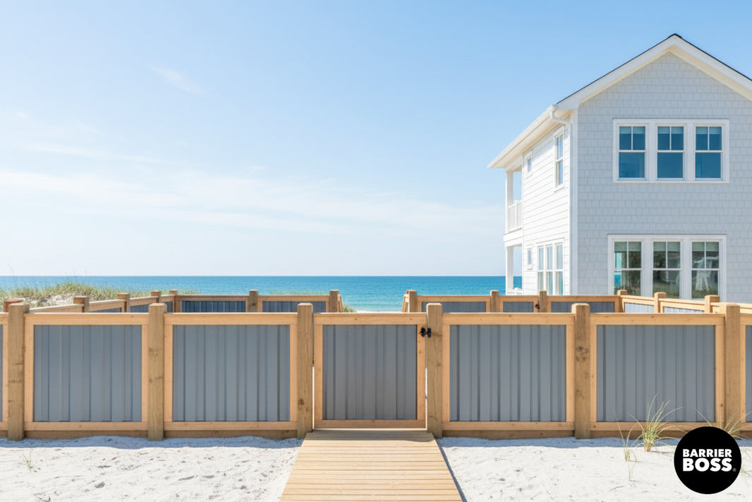 Deep Groove Metal Fence Panels (Premade) - The Okanagan - BarrierBoss™