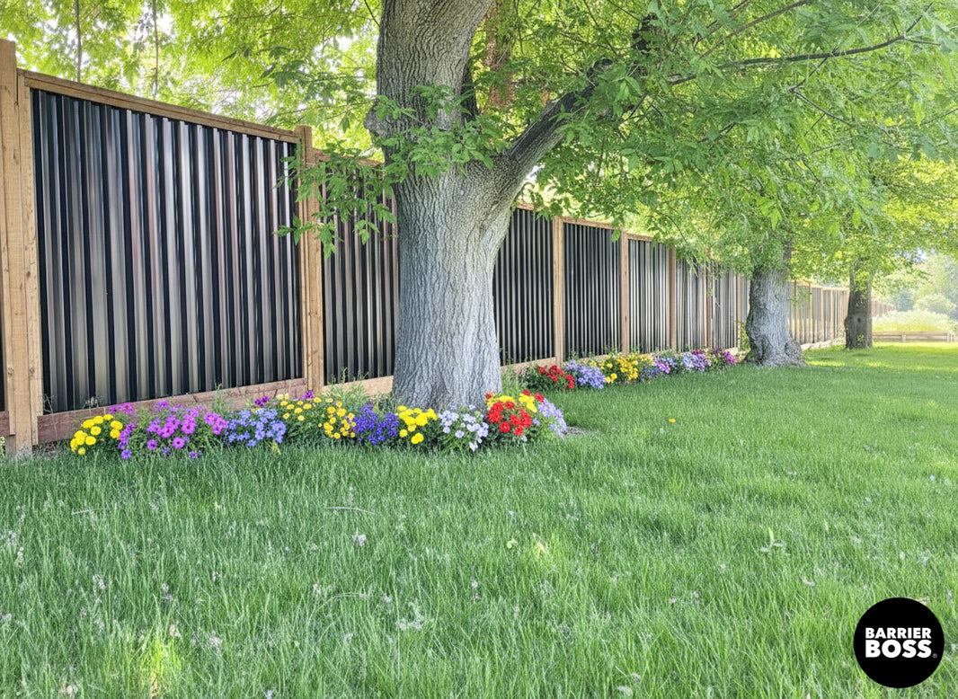 Deep Groove Metal Fence Panels (Premade) - The Okanagan - BarrierBoss™