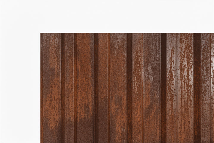 The Frontier ribbed sheet metal fence panels, DualCoat — BarrierBoss Canada