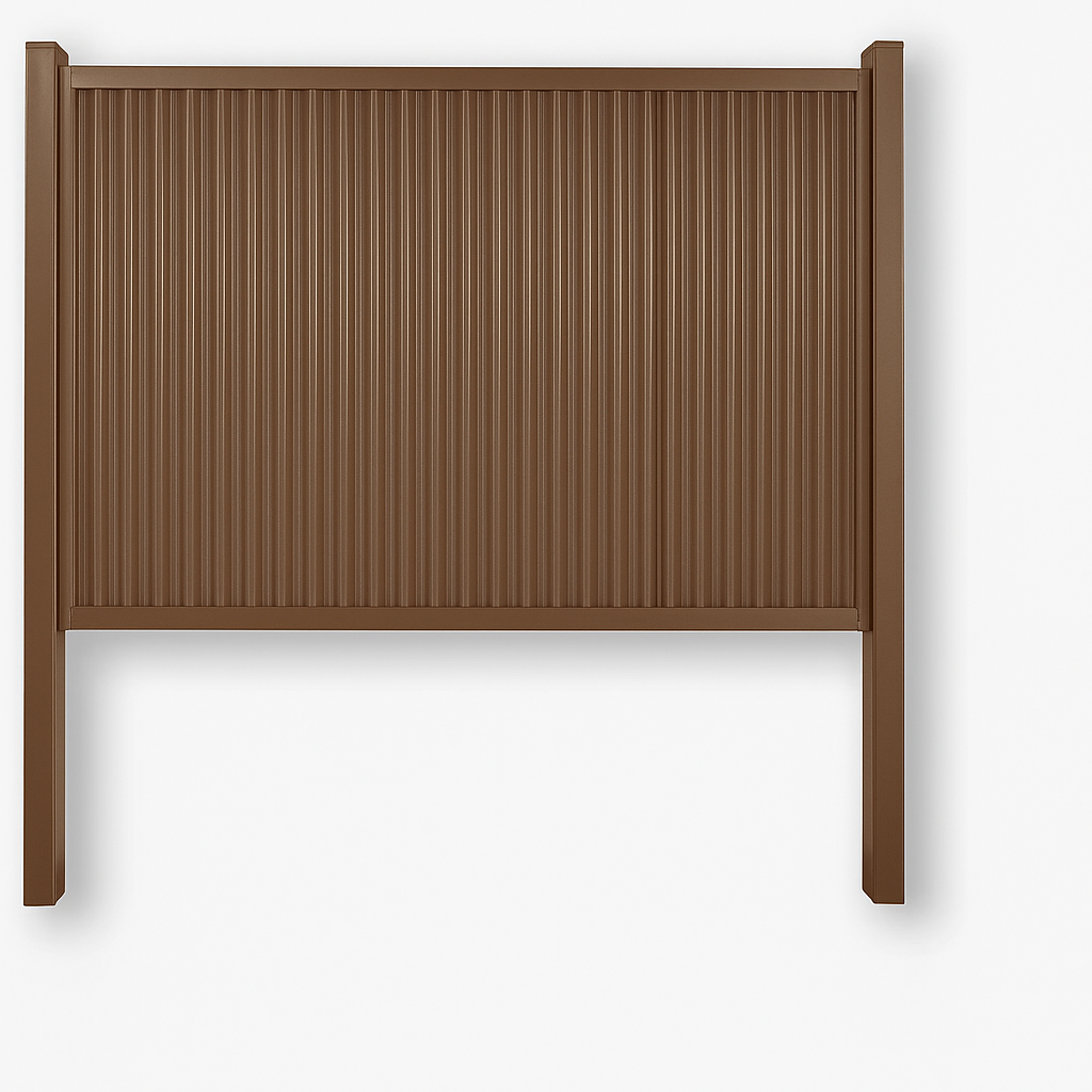 Brown Frame Metal Fence Kit, all-steel The Alpine — BarrierBoss Canada