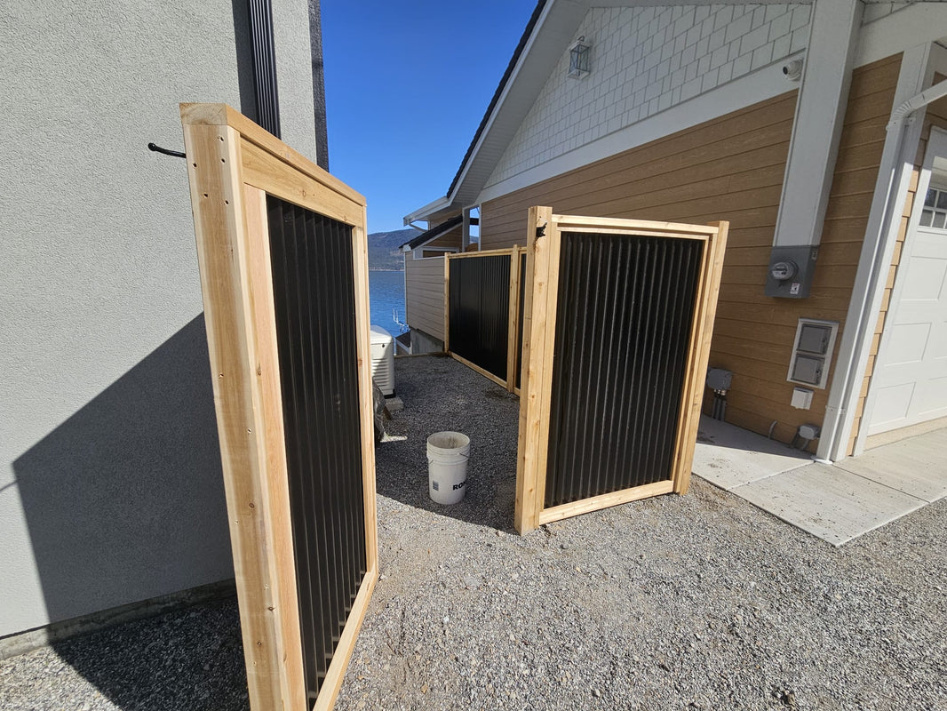 Corrugated Metal Fence Panels (Premade) - The Redwood