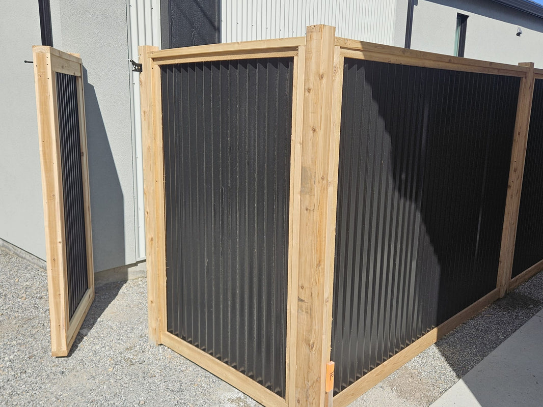 Corrugated Metal Fence Panels (Premade) - The Redwood