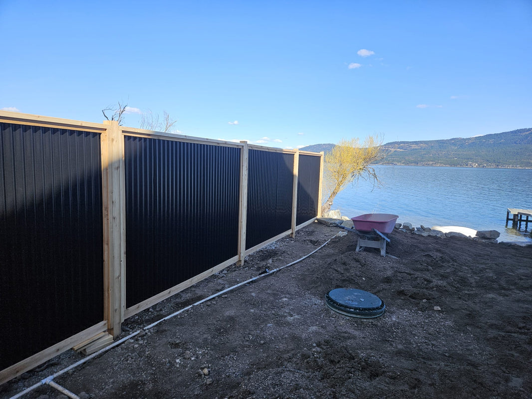 Corrugated Metal Fence Panels (Premade) - The Redwood
