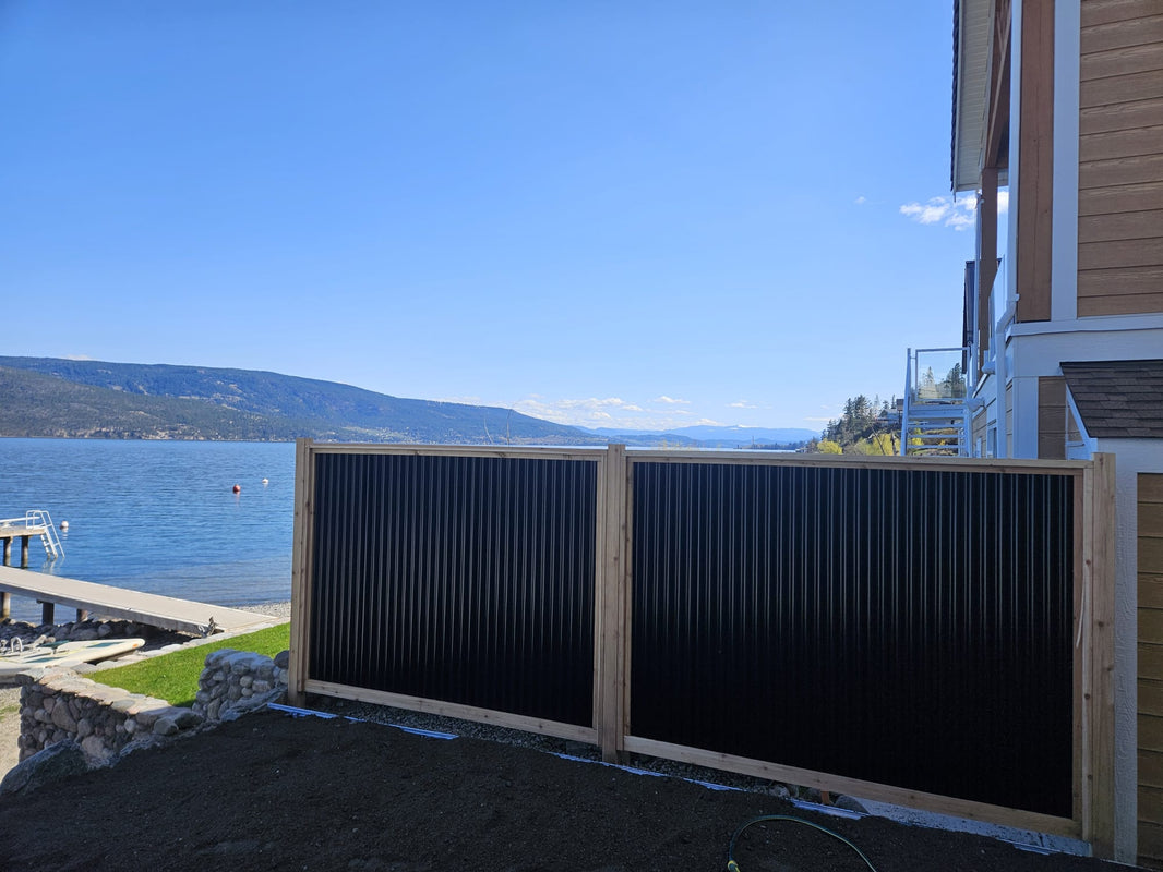 Corrugated Metal Fence Panels (Premade) - The Redwood