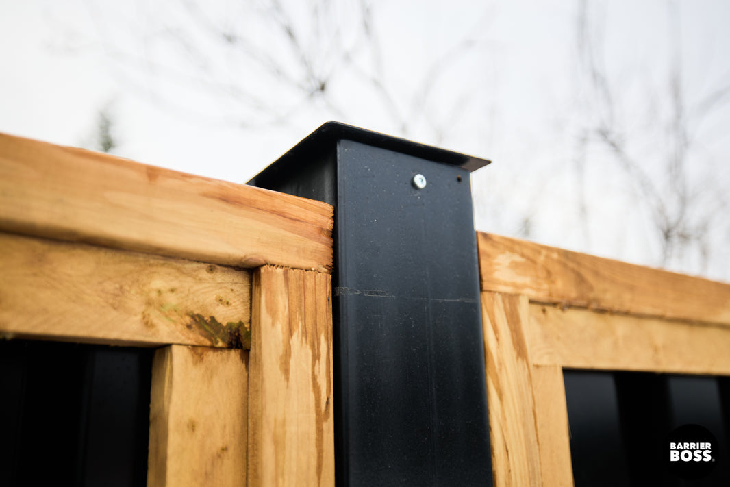 Ribbed Metal Privacy Fence Panels - Treated Wood Frame