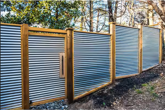 "The Coastal" - Corrugated Metal Fence Panel - Stylish Privacy Fence