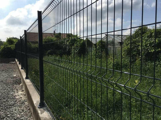 "The Industrial" Black 3D Welded Wire Fence Panel - BarrierBoss® - BarrierBoss™