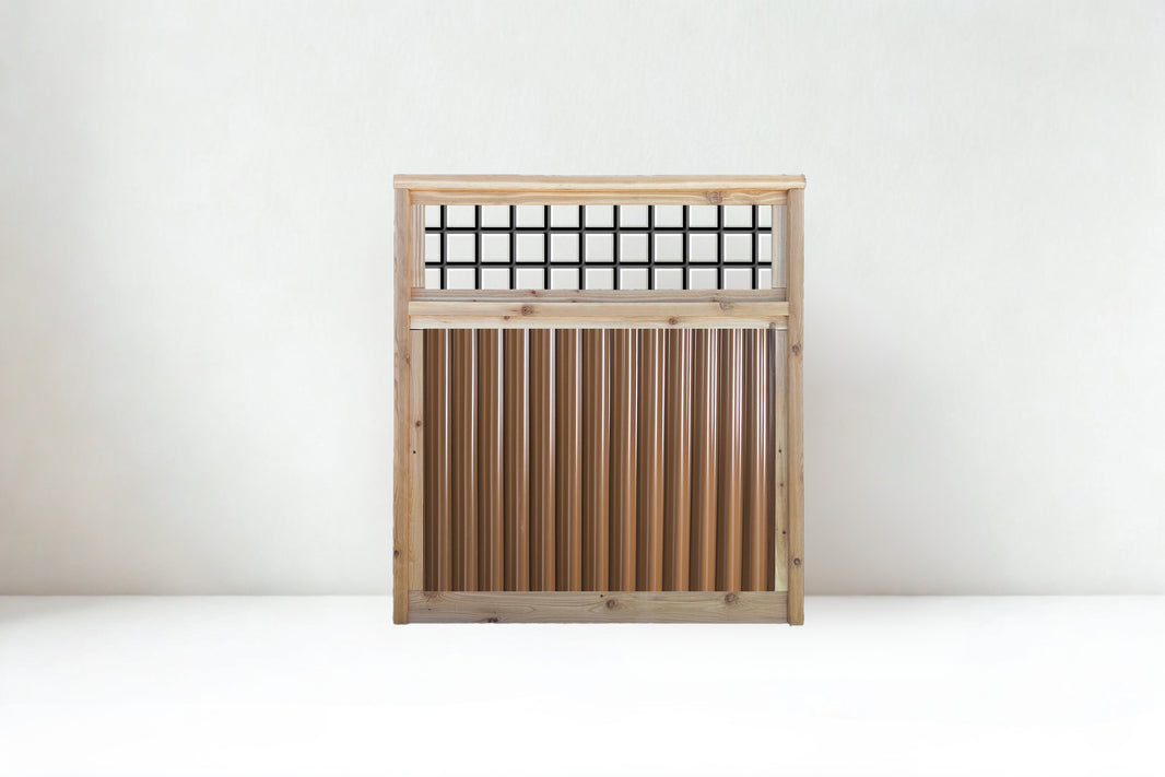 Corrugated Metal Fence with Hog Wire Fence Toppers - The Cabot Panel - BarrierBoss™