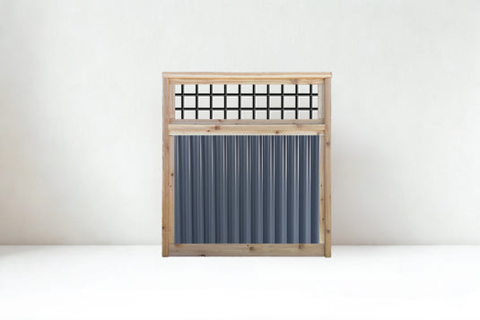Corrugated Metal Fence with Hog Wire Fence Toppers - The Cabot Panel - BarrierBoss™