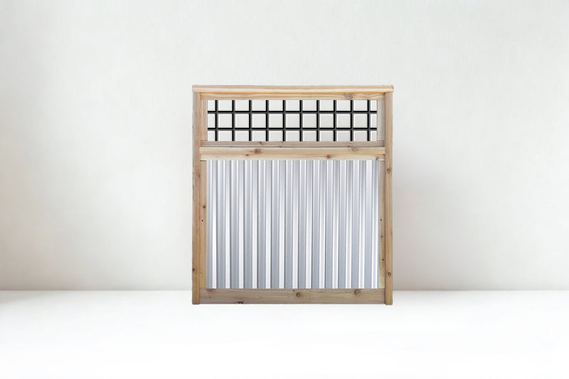 Load image into Gallery viewer, Corrugated Metal Fence with Hog Wire Fence Toppers - The Cabot Panel - BarrierBoss™
