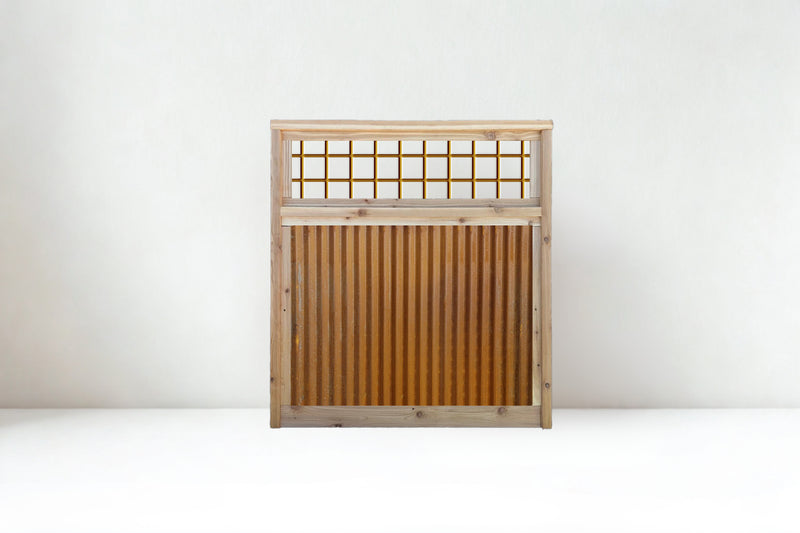 Load image into Gallery viewer, Corrugated Metal Fence with Hog Wire Fence Toppers - The Cabot Panel - BarrierBoss™
