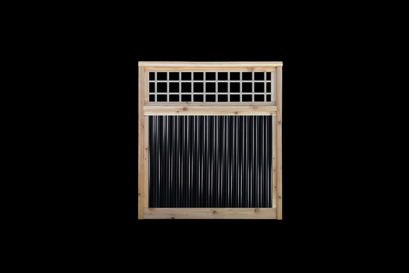 Load image into Gallery viewer, Corrugated Metal Fence with Hog Wire Fence Toppers - The Cabot Panel - BarrierBoss™
