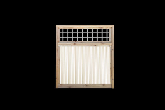 Corrugated Metal Fence with Hog Wire Fence Toppers - The Cabot Panel - BarrierBoss™