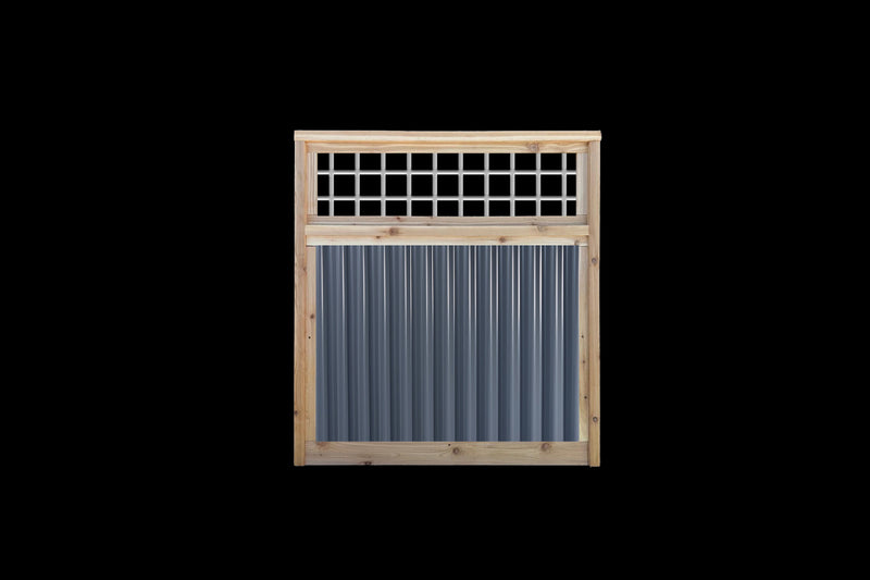 Load image into Gallery viewer, Corrugated Metal Fence with Hog Wire Fence Toppers - The Cabot Panel - BarrierBoss™

