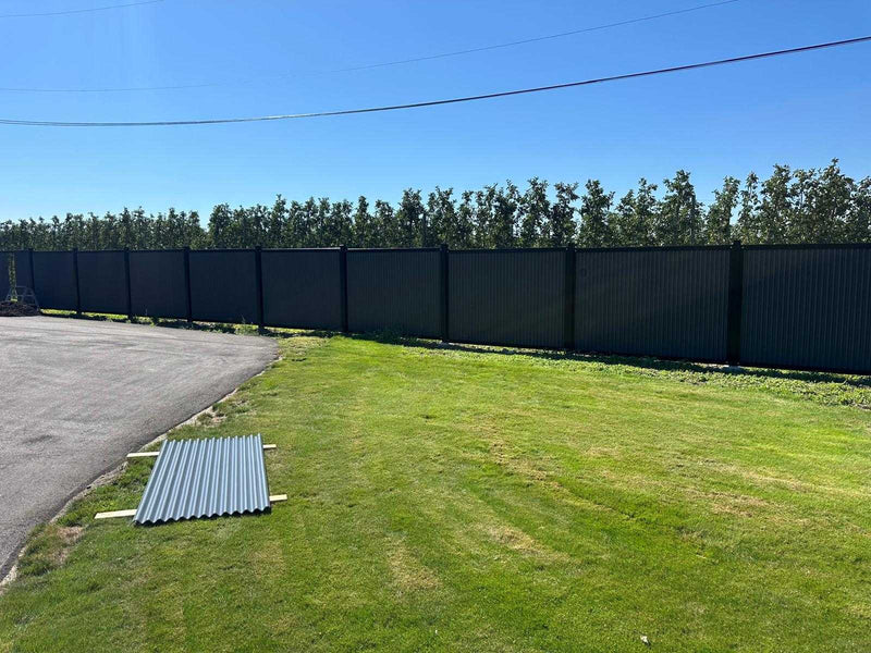 Load image into Gallery viewer, &quot;The True North&quot; - Zero Maintenance Corrugated Residential and Commercial Metal Fence Panels with Complete Steel Post and Frame System - The Forever Fence™
