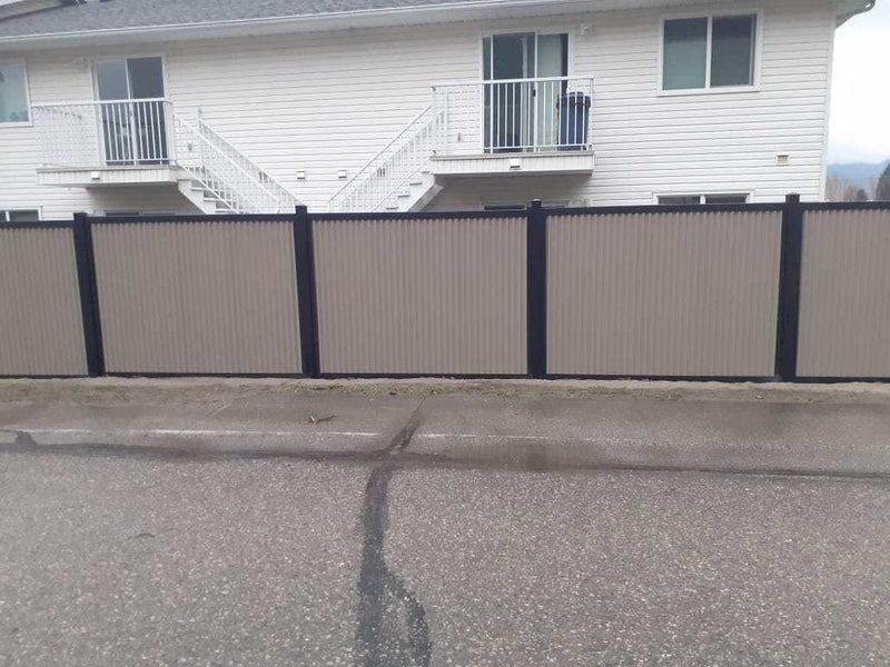 Load image into Gallery viewer, &quot;The True North&quot; - Zero Maintenance Corrugated Residential and Commercial Metal Fence Panels with Complete Steel Post and Frame System - The Forever Fence™
