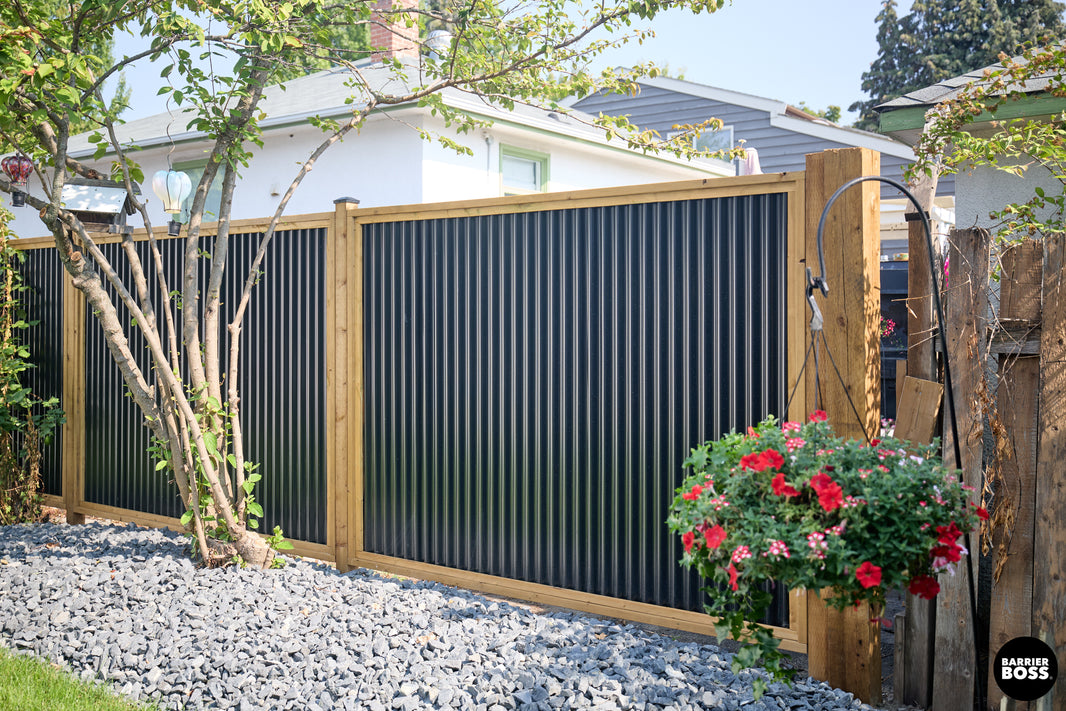 Corrugated Metal Privacy Fence Panel (Premade) - The Coastal - BarrierBoss™