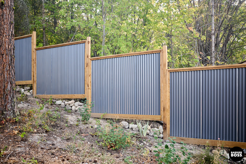 Load image into Gallery viewer, Corrugated Metal Privacy Fence Panel (Premade) - The Coastal
