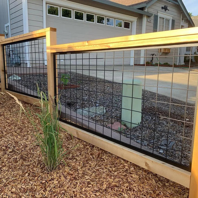 Black Steel Hog Panel Track Kit – Multiple Sizes for Hog Wire & Mesh Panels (3x6 to 8x8) - BarrierBoss™
